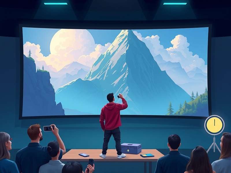 Close-up of a Chromecast dongle plugged into a TV HDMI port with a glowing LED