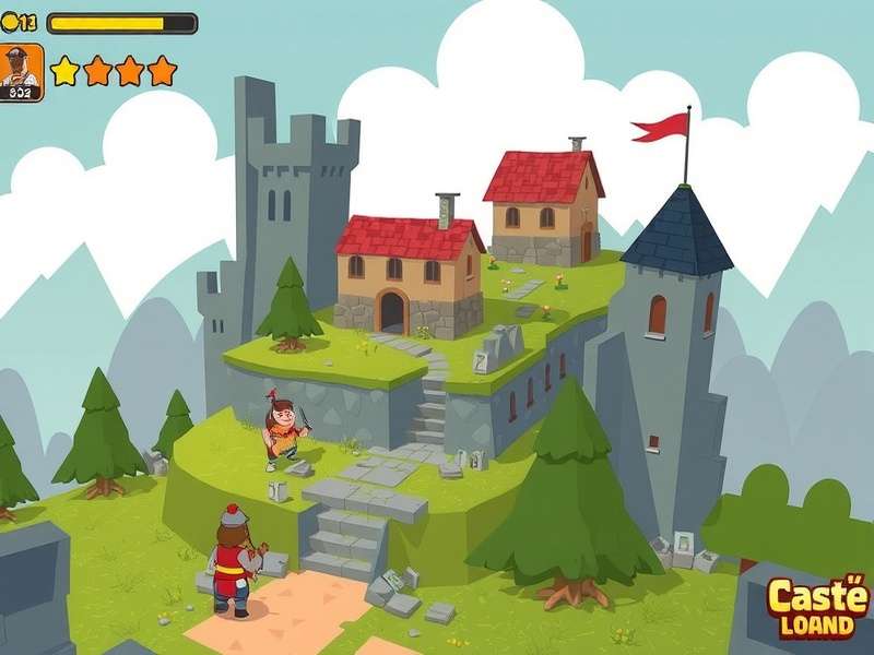 Artistic depiction of the stratified society within and around Casterly Rock, showing nobles, soldiers, and workers.