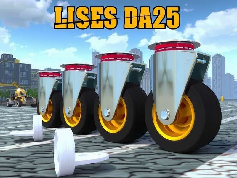 Technical diagram showing heavy duty caster wheel components and load distribution