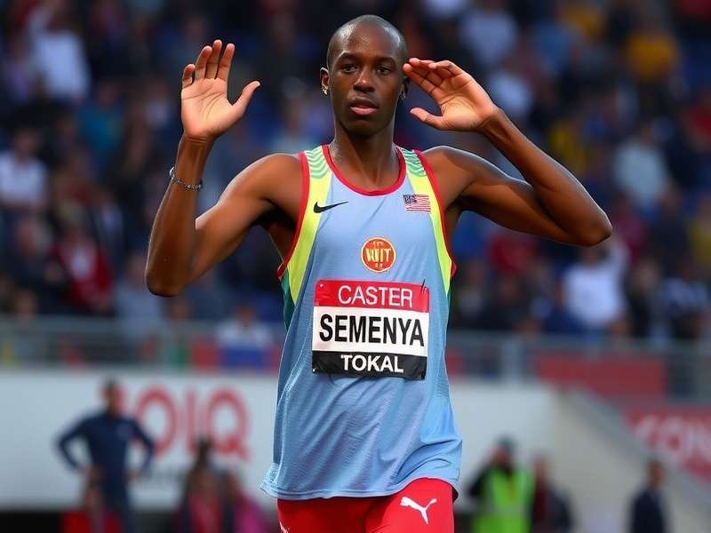 Caster Semenya celebrating victory at the World Athletics Championships