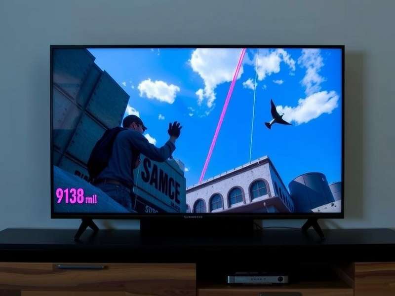 Modern living room setup with a laptop casting to a large TV via Chromecast