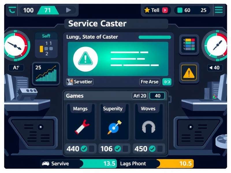Diagram showing the Service Caster ecosystem connecting mobile, TV, and laptop in an Indian home setting
