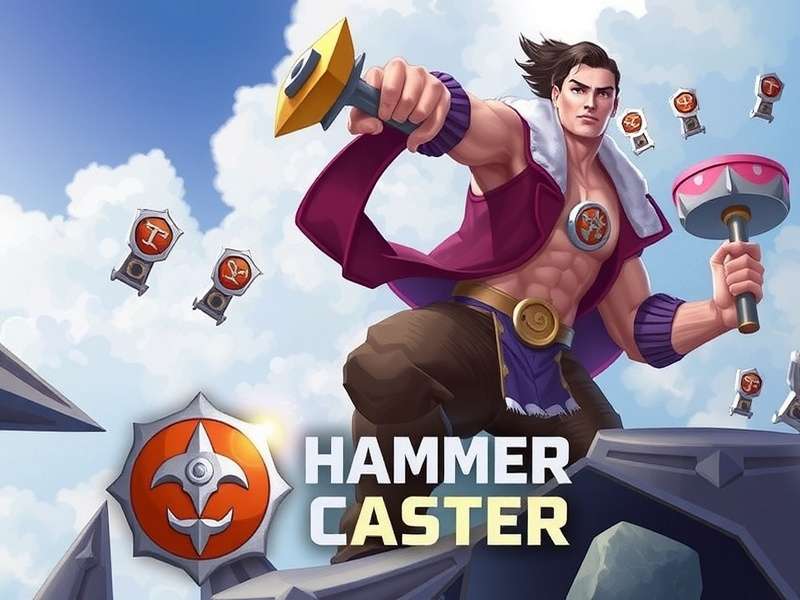 Hammer Caster gameplay showing a character forging a legendary weapon