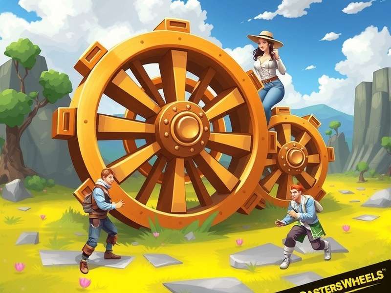 Various industrial casters wheels on a factory floor in India