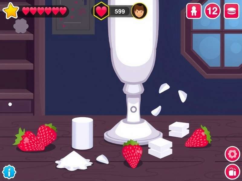 A close-up of fine caster sugar crystals sparkling on a dark surface, with a wooden spoon nearby.