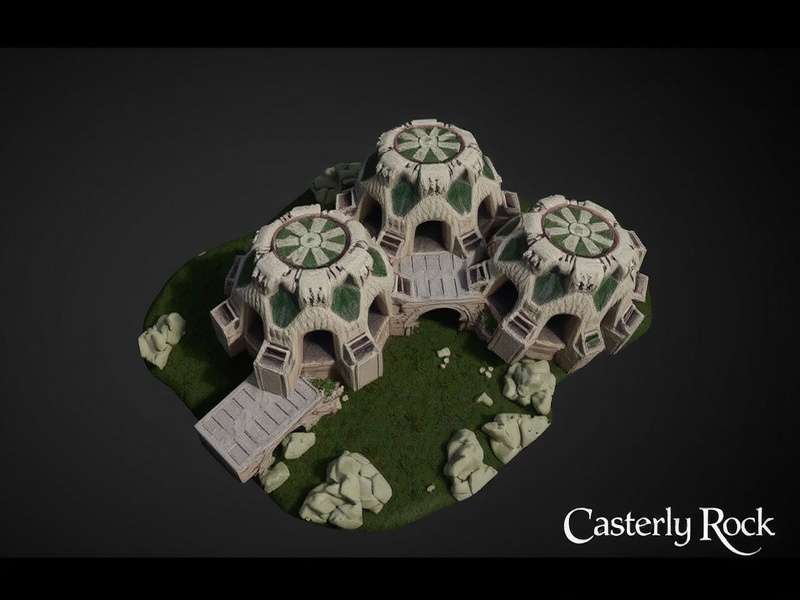 Casterly Rock 3d Model – highly detailed 3D render of the fortress with golden sunset lighting